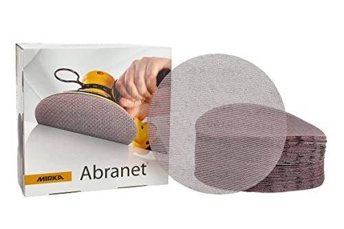 Mirka Abranet Netz-Schleifscheiben Ø 200 mm Klett / Korn P180 / 50 Stk / zum Schleifen von Holz, Spachtel, Lack, Kunststoff / 5425205018 von MIRKA