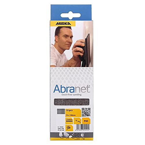 Mirka Abranet Netz-Schleifstreifen 70x198 mm Klett / Korn P120 / 10 Stk / zum Schleifen von Holz, Spachtel, Lack, Kunststoff / AE150F1012 von MIRKA