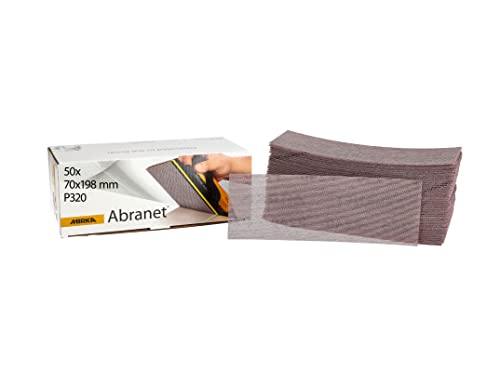 Mirka Abranet Netz-Schleifstreifen 70x198 mm Klett/Korn P320 / 50 Stk/zum Schleifen von Holz, Spachtel, Lack, Kunststoff / 5415005032 Mirka Abranet Netz-Schleifstreifen 70x198 mm Klett/Korn P320 / 50 Stk/zum Schleifen von Holz, Spachtel, Lack, Kunststoff / 5415005032 von MIRKA