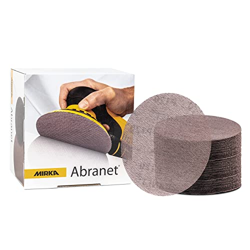 Mirka Abranet Schleifgitter Ø 125mm Klett / Korn P400 / 50 Stk / 5423205041 / Für alle 125mm Exzenterschleifer und Schleifmaschinen geeignet / zum Schleifen von Holz, Spachtel, Lack, Kunststoff von MIRKA