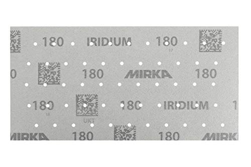Mirka Iridium Premium-Schleifpapier 115x230mm Klett 55-Loch, Korn 180, 50 Stk / Zum Schleifen von Lack, Spachtel, Grundierung, Holz, Stahl, Mineralwerkstoffe, Kunststoff von MIRKA