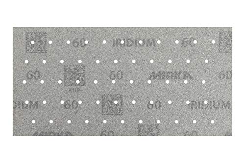 Mirka Iridium Premium-Schleifpapier 115x230mm Klett 55-Loch, Korn 60, 50 Stk / Zum Schleifen von Lack, Spachtel, Grundierung, Holz, Stahl, Mineralwerkstoffe, Kunststoff von MIRKA