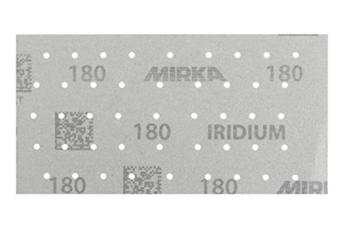 Mirka Iridium Premium-Schleifpapier 93x180mm Klett 45-Loch, Korn 220, 50 Stk / Zum Schleifen von Lack, Spachtel, Grundierung, Holz, Stahl, Mineralwerkstoffe, Kunststoff von MIRKA