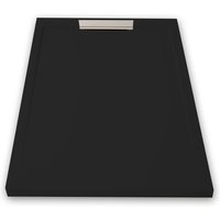 Extra flache Duschwanne LUX Schieferoptik schwarz 90x140cm - schwarz von MIRLO