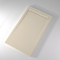 Mirlo - Extra flache Duschwanne clever in Schieferoptik beige 80x120 cm - beige von MIRLO