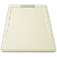 Extra flache Duschwanne lux Schieferoptik beige 80x100cm - beige von MIRLO