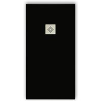 Extra flache Duschwanne pure Schieferoptik schwarz 100x120 cm - schwarz von MIRLO