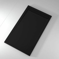 Extra flache Duschwanne clever in Schieferoptik schwarz 90x140 cm - schwarz von MIRLO