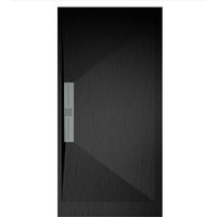 Mineralguss-Duschwanne extra flach edis Schieferoptik schwarz 90x170 cm von MIRLO