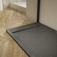 Extra flache Duschwanne ribera Schieferoptik anthrazit 90x190cm von MIRLO