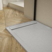 Mirlo - Extra flache Duschwanne ribera Schieferoptik grau 90x130cm Mirlo - Extra flache Duschwanne ribera Schieferoptik grau 90x130cm von MIRLO