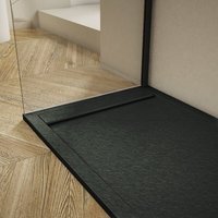 Mirlo - Extra flache Duschwanne ribera Schieferoptik schwarz 80x130cm Mirlo - Extra flache Duschwanne ribera Schieferoptik schwarz 80x130cm von MIRLO