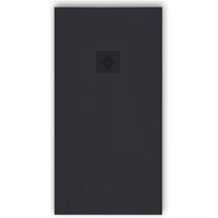 Mirlo - Mineralguss-Duschwanne extra flach pure Schieferoptik anthrazit 90x120 cm Auslaufschutz in Farbe Mirlo - Mineralguss-Duschwanne extra flach pure Schieferoptik anthrazit 90x120 cm Auslaufschutz in Farbe von MIRLO
