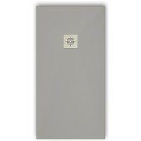 Mirlo - Mineralguss-Duschwanne extra flach pure Schieferoptik grau 90x140 cm Ablaufschutz in Chrom Mirlo - Mineralguss-Duschwanne extra flach pure Schieferoptik grau 90x140 cm Ablaufschutz in Chrom von MIRLO