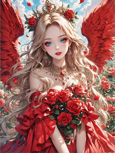 MIRONS 5D Diamant Malerei Voll Set, Comic-Mädchen-Muster, R, 50 x 70 cm DIY Diamond Painting Kunst für Erwachsene Painting by Numbers Strassstein Stickerei Leinwand Bilder Kreuzstich Kunsthandwerk von MIRONS