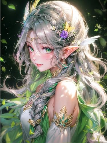 MIRONS 5D Diamant Painting Bilder, Schönes Manga-Mädchen,A,30 * 40cm Diamond Painting Diamond Kristall Art Erwachsene Full DIY Diamant Kunst Malerei Stickerei Set Kreuzstich Bilder Home Wand Dekor von MIRONS