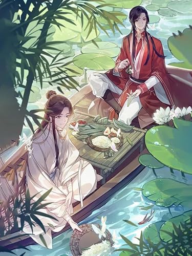 MIRONS DIY 5D Diamant Malerei Voll Set, Tian Guan Ci Fu Cartoon-Figuren-Muster, L 30 * 40cm kristall Strass Diamant Kunst Diamond Painting Strass Stickerei Bilder und Bastelbedarf Kreuzstich Kits von MIRONS