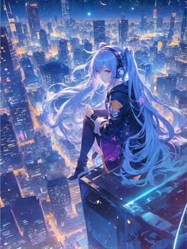 MIRONS Diamond Painting Kits, Anime-Mädchen, K, 50 x 70 cm 5D Diamond Art Kits Full Drill Diamond Paintings Kit Crafts for Adults Kids Beginners, DIY Diamond Painting Gem Art Home Wall Decor von MIRONS