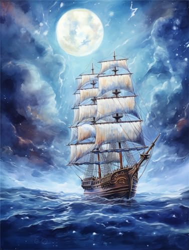 MIRONS Kreuzstich Set, Segelschiff segelt auf See,I,30 * 40cm DIY Stickgarnituren 11CT Nadelarbeiten set, Vorbedruckte Handarbeiten Stickerei Craft für Erwachsene Mädchen Heimdekoration MIRONS Kreuzstich Set, Segelschiff segelt auf See,I,30 * 40cm DIY Stickgarnituren 11CT Nadelarbeiten set, Vorbedruckte Handarbeiten Stickerei Craft für Erwachsene Mädchen Heimdekoration von MIRONS