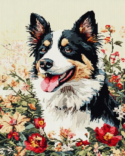 MIRONS Kreuzstich-Stickset, Blumen und Hunde 11CT DIY gestempelte Kreuzstich-Kits Hand Volle Linie Vorgedruckte Stickerei Starter Kits für Anfänger 40 * 50cm MIRONS Kreuzstich-Stickset, Blumen und Hunde 11CT DIY gestempelte Kreuzstich-Kits Hand Volle Linie Vorgedruckte Stickerei Starter Kits für Anfänger 40 * 50cm von MIRONS