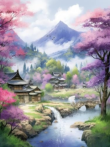 MIRONS Kreuzstich-Stickset, Wunderschönes Dorf-Aquarellgemälde, H, 50 x 70 cm 11CT DIY gestempelte Kreuzstich-Kits Hand Volle Linie Vorgedruckte Stickerei Starter Kits Für Anfänger MIRONS Kreuzstich-Stickset, Wunderschönes Dorf-Aquarellgemälde, H, 50 x 70 cm 11CT DIY gestempelte Kreuzstich-Kits Hand Volle Linie Vorgedruckte Stickerei Starter Kits Für Anfänger von MIRONS