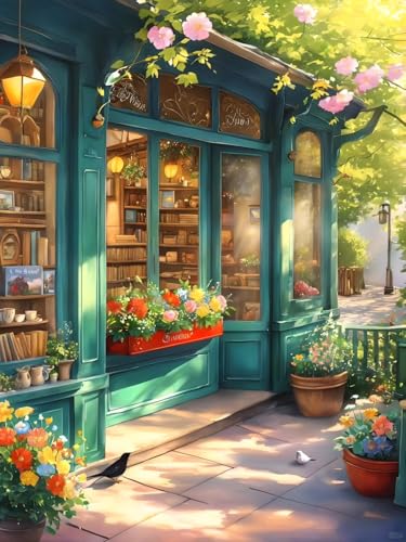 Stickerei Set Anfänger, Buchhandlung an der Ecke 11CT Erwachsene Kreuzstich Vorgedruckt, Kreuzstich Starter Kit mit Muster, Farbfäden und Werkzeuge, für DIY Kunst Handwerk Nähen 40 * 50cm Stickerei Set Anfänger, Buchhandlung an der Ecke 11CT Erwachsene Kreuzstich Vorgedruckt, Kreuzstich Starter Kit mit Muster, Farbfäden und Werkzeuge, für DIY Kunst Handwerk Nähen 40 * 50cm von MIRONS