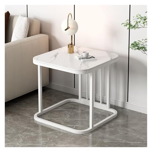 Beistelltisch für Wohnzimmer Teetisch Minimalistischer Ecktisch Beistelltisch Steingelplatte Kleiner quadratischer Tisch modern einfach Balkon kleiner Couchtisch Sofa-Seitenschrank Nachttisch (F) von MIROOOO