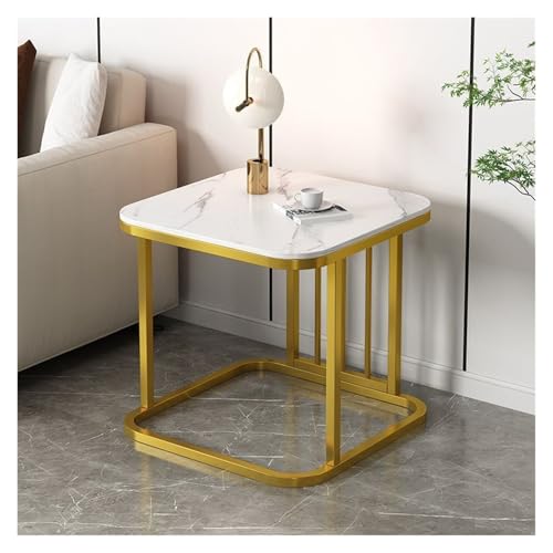 Beistelltisch für das Wohnzimmer Teetisch Minimalistischer Ecktisch Beistelltisch Steingelplatte kleiner quadratischer Tisch modern einfach Balkon kleiner Couchtisch Sofa Seitenschrank Nachttisch(B) von MIROOOO