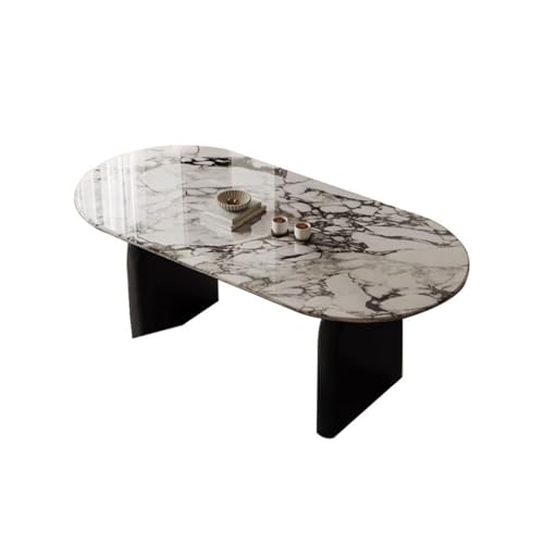 Kaffee Tisch Home Retro Marmor Esstisch Villa Luxus Oval Esstisch von MIROOOO