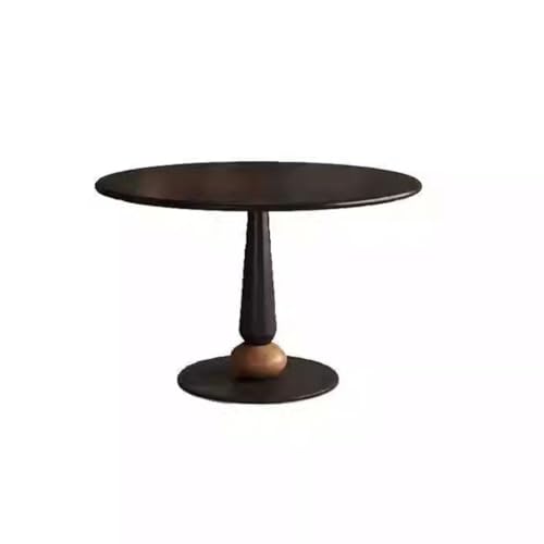 Kaffee Tisch Nordisch Schwarz Runde Esstisch Aus Massivholz Wohnzimmer Couchtisch Retro Rund Tisch Esstisch(B:120CM*120CM*75CM) von MIROOOO