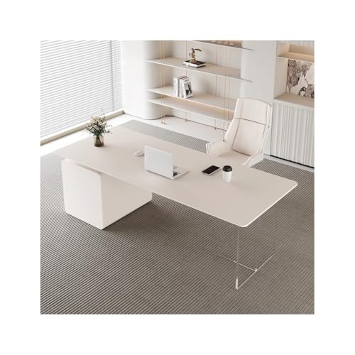 MIROOOO Computertisch, Beistelltisch, cremefarben, Schiefer, Heimtisch, Büromöbel, kleine Wohnung, Arbeitszimmer, Chef, Schönheitssalon, medizinische Beratungstisch, Gaming-Schreibtisch, großer von MIROOOO