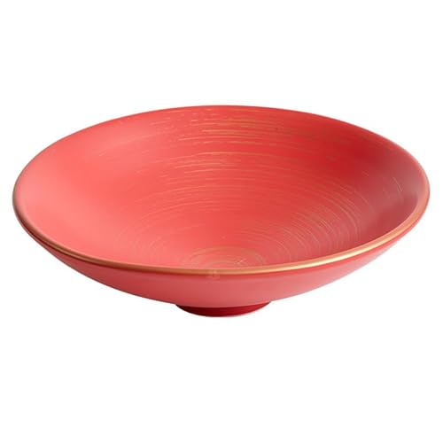 MIROOOO Ramenschüssel, Obstschale, rote Glasur, Keramik, Suppenschüssel, chinesische Ramenschüssel, stapelbar, Servierschüssel, Salat, Haferflocken, Salatschüssel, Speiseteller (L) von MIROOOO