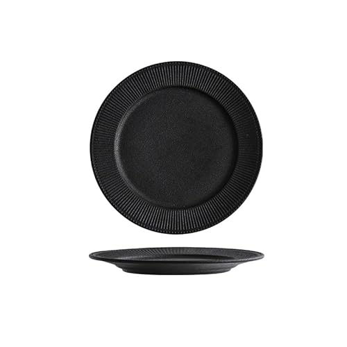 MIROOOO Speiseteller, 20,3 cm, weiß und schwarz, Keramik, Restaurant, Küche, Service, Teller, Zuhause, Frühstück, Party, Pasta, Steak, Dessert, Kuchen, Geschirr, Küche, Salatschüssel, B, 26,7 cm von MIROOOO