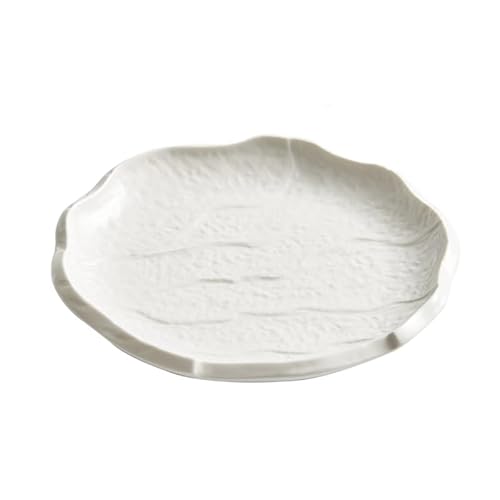 MIROOOO Speiseteller, 20,3 cm, weißer Teller, Western-Steak-Dinner, Zuhause, japanische Keramik, Hotelgeschirr, Frühstück, Küche, Salatschüssel (30,5 cm) von MIROOOO