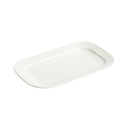 MIROOOO Speiseteller, rechteckig, Keramik, japanisches Steak, Western, kreatives Geschirr, gedämpfter Fisch, weiß, Küche, Salatschüssel (26,7 cm) von MIROOOO