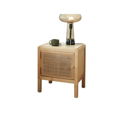 Nachttisch Nachttisch aus Holz, Schlafzimmer, Aufbewahrungsschrank aus Rattan, kleiner Schrank für Gastfamilie Beistelltische Schlafzimmer Nachttisch von MIROOOO