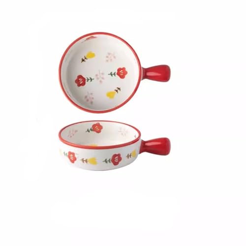 Ramen Schalen Obstschale Haushaltsbackschale Keramik Griff Schüssel Ofen Special Süßes Geschirr Backform Kann verwendet werden, um Getreide, Suppe, Salat, Nudeln Salatschüssel Essteller zu halten von MIROOOO