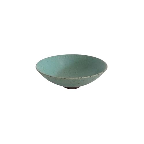 Ramenschalen, Obstschale, Retro-Keramik, einfache Schüssel, kalte Schüssel, Reisschale, Suppenschale, gemischte Nudelschale, chinesisches Geschirr, Salatschüssel, flache Teller (grün) von MIROOOO