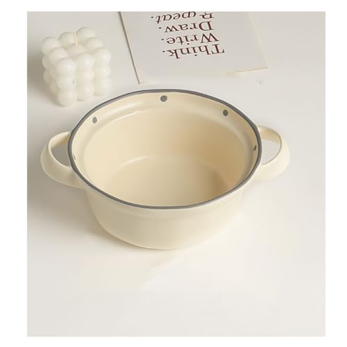 Ramenschalen Obstschalen Suppenschale Japanische Doppelohr-Suppenschale aus Keramik für den Haushalt, Nudelschale, große Schale, spezielle Salatschüssel, flache Teller von MIROOOO