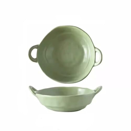 Ramenschalen Obstschalen Suppenschale mit Doppelohren, Nudelschale aus Keramik, Nudelschale mit Ohren, große Ramenschale, Geschirr im Creme-Stil, Salatschüssel, flache Teller von MIROOOO