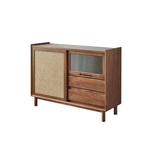 Sideboard Kommode Buffetschrank Küchenschrank 100 cm Massivholzkommode, geeignet für Lagerschränke in Wohnzimmern und Küchen Schrank Barschrank von MIROOOO