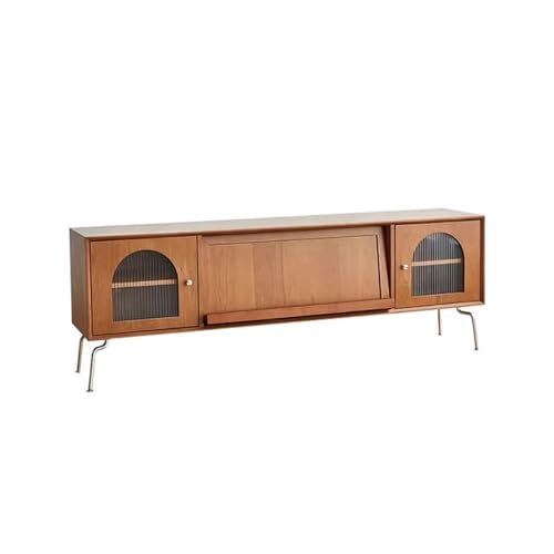 TV-Schrankständer 180cm Retro Minimalistisches Massivholz Entertainment-Hub, Moderne Bergmöbel für Wohnzimmer, Hoteloptimiert Design Entertainmentcenter Fernsehschrank von MIROOOO
