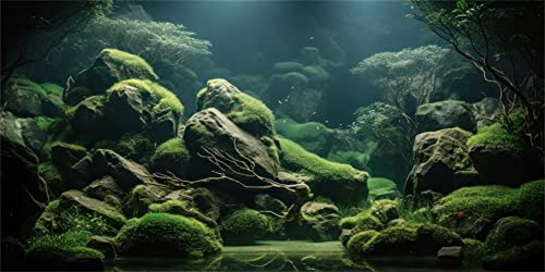 MIRRORANG 120x50cm Tropische Fische Tank Poster Hintergrund Flussbett & See Wasserpflanze Unterwasser Aquarium Hintergrund Vinyl von MIRRORANG