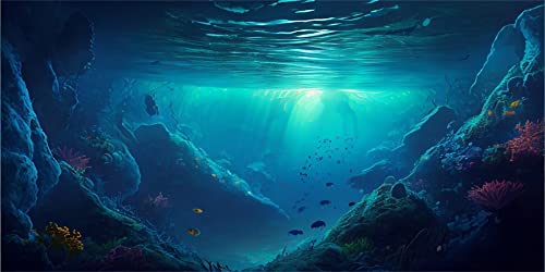 MIRRORANG 120x50cm Tropische Fische Tank Poster Hintergrund Flussbett & See Wasserpflanze Unterwasser Aquarium Hintergrund von MIRRORANG