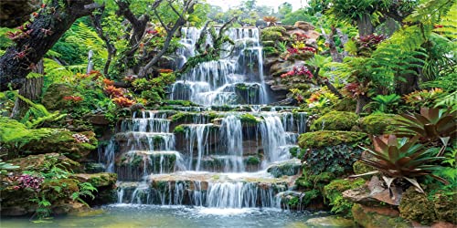 MIRRORANG 120x61cm Wasserfall Aquarium Hintergrund Wald Park Grün Tropische Pflanzen Aquarium Hintergrund Reptil Lebensraum Hintergrund Vinyl Hintergrund von MIRRORANG