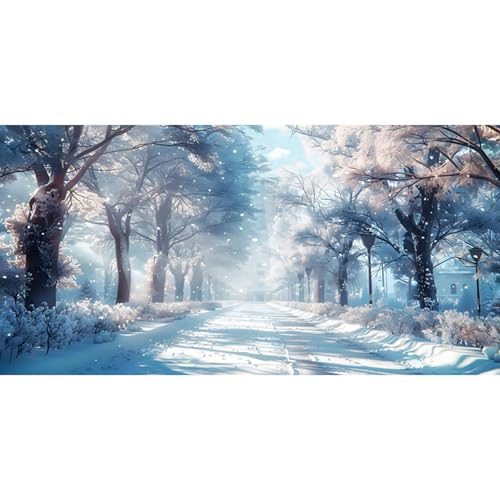 MIRRORANG 120x61cm Winter, verschneite Wunderland, Aquarium Hintergrund, Sonnenschein, Bäume, schneebedeckte Straße, Aquarium Hintergrund, Vinyl für Silvester Dekoration MIRRORANG 120x61cm Winter, verschneite Wunderland, Aquarium Hintergrund, Sonnenschein, Bäume, schneebedeckte Straße, Aquarium Hintergrund, Vinyl für Silvester Dekoration von MIRRORANG