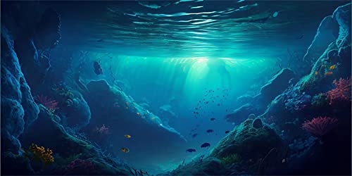 MIRRORANG 61x30cm Tropische Fische Tank Poster Hintergrund Flussbett & See Wasserpflanze Unterwasser Aquarium Hintergrund von MIRRORANG