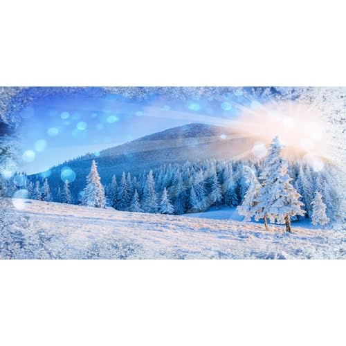 MIRRORANG 76x30cm Winter, verschneiter Wald, Berge, Aquarium Hintergrund mit Sonnenschein, Kiefern, Aquarium Dekorativer Hintergrund aus Vinyl MIRRORANG 76x30cm Winter, verschneiter Wald, Berge, Aquarium Hintergrund mit Sonnenschein, Kiefern, Aquarium Dekorativer Hintergrund aus Vinyl von MIRRORANG