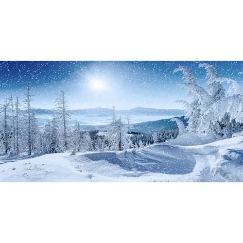 MIRRORANG 91x41cm Aquarium Hintergrund Winter mit fallendem Schnee, natürliche Landschaft, Sonne, schneebedeckter Wald, Berge, Aquarium Hintergrund, Vinyl MIRRORANG 91x41cm Aquarium Hintergrund Winter mit fallendem Schnee, natürliche Landschaft, Sonne, schneebedeckter Wald, Berge, Aquarium Hintergrund, Vinyl von MIRRORANG