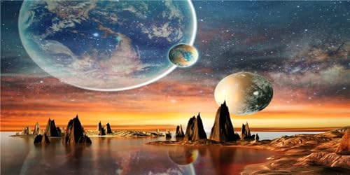 MIRRORANG 91x41cm Galaxie Aquarium Hintergrund Raum Thema Ansicht der Planeten von der Erde Fisch Tank Hintergrund Hot Desert Terrarium Hintergrund von MIRRORANG
